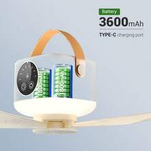 Electric Camping Ceiling Fan 3600/7200mAh Dormitory Small Fan With Light Mosquito Pads 1-8h Timming 4 Speed Outdoor Home Tripod Desktop Fan