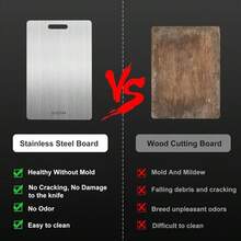 1pc Stainless Steel Cutting Board Is High Quality, Rust-Proof And Double-Sided, Can Be Used For Cutting Meat, Fruits And Vegetables,  Washable With Water, Durable, Available In A Variety Of Sizes, Suitable For Various Festivals, Home And Kitchen Use