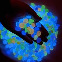 100-Piece New Fashion Glow-In-The-Dark Stones - Solar-Powered Luminous Garden Pebbles | Micro Landscape & Aquarium Decor, Outdoor Yard Lawn & Garden Set | Ideal For Walkway, Pool & Vase Filler, DIY Craft & Potted Plant Decoration - 隨機顏色 - 查看 3