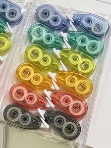 12/6 piezas Cinta correctora arcoíris - Cinta correctora, corrección instantánea, corrección de escritura, corrección suave y sin rayones, adecuada para uso en oficina y escuela, artículo de papelería esencial para útiles escolares y temporada de regreso a clases, ideal para regalar