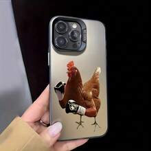 La funda del IMD cuenta con un innovador diseño de gallina BOXEADORA plateada - compatible con el  16 / 15 / 14 / 13 / 12 / 11 / Pro / pro Max / plus, una ligera funda antideslizante / funda impresa / funda ultravioleta / nuevo modelo, regalo perfecto para usted y su familia / amigos - Oscuro-122 - Ver 6