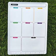 1pc Magnetic Refrigerator Calendar Dry Erase Board Planner, Weekly & Monthly Plan, Office Supplies, Rubber, Reminder Memo Board For Home And Office Use,School Supplies,Back To School