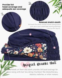 Movable Knot Beanies With Relaxed Stretch Elastic, Chemo Hats For Womenhalloween - màu đen - Xem 8