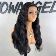 WOWANGEL Ready To Wear Body Wave Real HD Lace Front Wig 100% Burmese Virgin Human Hair 250% Density Jet Black #1 Color Wigs Swiss Lace Front Wigs For Women 13x6 True HD Lace Frontal Wigs Pre Plucked Natural Hairline Wig Glueless Melt Skins Lace Wig Bleached Knots