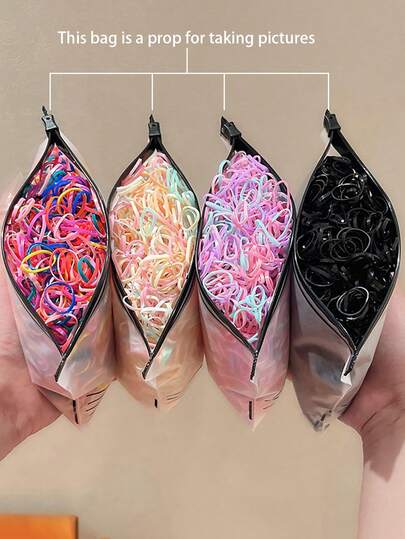 1000个/100个 女士随机混色（黑色/橙色/彩色/紫色）高品质弹力发圈，2.5厘米/1英寸，简约优雅复古街头休闲极简风格，适合日常装饰、扎马尾、化妆、沐浴、通勤、度假、上学、派对、节日、送礼、健身运动服等场合，可作马尾发圈、发圈、橡皮筋、发绳、发饰、头饰、弹力带、美容家居卧室装饰