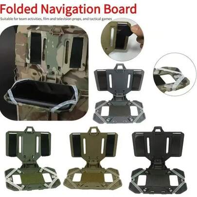 NUEVO Tablero de navegación plegable táctico MOLLE, soporte para teléfonos móviles, panel de administración, accesorios para chaleco de caza