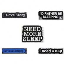 1PC Popular English Short Sentence Alloy Brooch In Europe And America,  Personality  I Love Sleep Letter Lacquered Badge