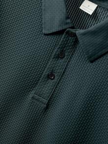 1pc Embroidered Pattern Business Casual Plus Size Men's Polo Shirt, Comfortable Fabric Suitable For Golf, Tennis, Outdoor Travel, Leisure, Great Gift For Men