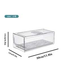 1pc Plastic Transparent Drawer-Style Refrigerator Storage Box With Drainage Tray, Suitable For Refrigerator, Kitchen, Pantry - Clear - View 10