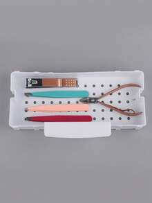 1 Pcs Nail Tool Sterilizer Box Plastic Barbicide Container For Tweezers Esthetician Essentials Barbicide Jar,Nail Tool Sterilizer Box, Plastic Sterilization Tray For Tweezer, Eyelash Extensions, Nail Implement For Esthetician - 白色 - 查看 7