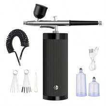 1 套便携式无绳喷枪套件，带延长软管，带空气压缩机的双动喷枪，适用于蛋糕装饰和绘画，紧凑型设计 - 彩色 - 查看 19