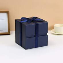 1 件方形丝带礼盒，带蝴蝶结的折叠礼盒，生日礼物，化妆品礼盒，节日礼物包装盒 - 彩色 - 查看 19