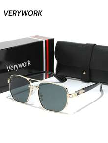 Verywork 1 件装新款双光束 Ins 风格奢华品牌设计男士时尚眼镜，适合户外活动、驾驶、购物、高尔夫、街拍、度假装时尚配饰