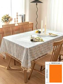 1 szt. Prostokątny obrus w stylu wiejskim z białymi stokrotkami i frędzlami, uniwersalny do codziennego użytku, na święta, urodziny, imprezy, spotkania rodzinne, pikniki, stoły obiadowe, do kuchni, wystroju wnętrz, na każdą porę roku - Niebieski - Zobacz 14