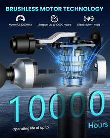 Deep Tissue Massage Gun, Portable Percussion Muscle Massager Pain Relief, Handheld Massagers With 30 Speeds  6 Attachments Back And Neck, Gifts Men Women - 黑色 - 查看 2