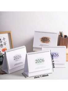 Simple Desktop Calendar, From October 2025 To December 2026, Suitable For Office And School Desktop Calendars, Upright Page-Turning Desktop Calendar, Used For Planning, Organizing And Daily Scheduling, Multiple Colors Available - Student Daily Schedule, Simple Office Accessories And Decorations, School Supplies,Back To School