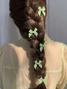 20 件/套女士格子蝴蝶结鳄鱼发夹优雅侧刘海夹可爱发饰时尚发夹日常使用（无卡包装）爪夹发夹发夹，学校用品，学院，蝴蝶结