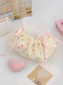 1 件蝴蝶结/花朵/条纹图案抽绳纸巾袋，可爱印花纸巾盒汽车纸巾盒家居客厅装饰卧室厨房桌面北欧大号收纳盒餐巾架圣诞节/万圣节礼物，餐桌餐巾架，纸巾架纸巾家居用品，桌子，家居装饰，家居整理和收纳，房间装饰，厨房配件，厨房用具，厨房整理器，旅行，节日 - 彩色 - 查看 17