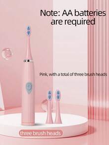 Ultrasonic Electric Toothbrush - Effectively Cleans Teeth And Gums, Comes With Replacement Brush Heads, Suitable For Household Use, Multiple Colors Available, Makes A Great Gift - Pink - View 8