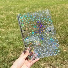 1 bìa đựng tài liệu rời hình ngôi sao trong suốt, đổi màu theo ánh sáng, kích thước A5/A6, dùng làm album ảnh DIY, đựng danh thiếp, bưu thiếp, sổ tay rời. - Nhiều màu - Xem 6