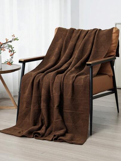 Cozy Orange Knit Blanket With Ruffle Detail - Soft Polyester, All-Season, Multi-Purpose, Warm & Comfortable For Camping, Sofa, Sunbathing, And Napping, Camping Essentials|Ruffle Trim Blanket|Polyester Knit, Camping Blanket