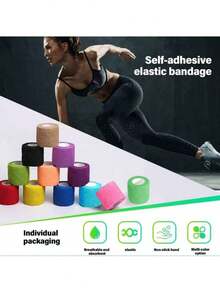 1/6/8/12/24/36 Stücke Pack selbstklebende Binde elastische Haftbinde farbiges Sporttape, Tattoo Zubehör Halloween Festival Veterinärverband Knöcheltape Tattoo Griffband Tattoo Klebeband Tattoo Griffband Wickel elastische Binde Wickel für Tattoo Griff Tattoo Stifte Tattoo Zubehör für Tattoo Anfänger und erfahrene Tattoo Künstler