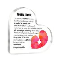 1pc Dearest Mom, Mother's Day Transparent Acrylic Heart Souvenir Gift, Mother And Daughter Pink Silhouette, Best Birthday Gift For Mom, Best Holiday Gift - Ornaments - View 8