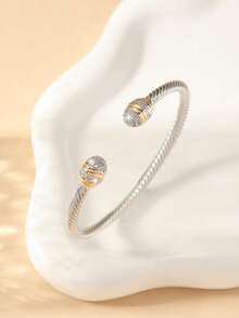 1 قطعة أساور كبل مفتوحة مرصعة بالزركونيا المكعبة، أنيقة ومريحة وملائمة للارتداء اليومي والهدايا