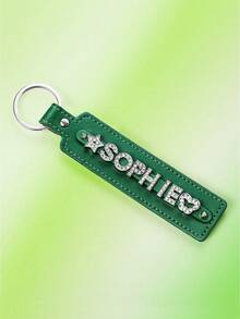 1pc Customized Accessory & Pendant, Customized Crystal Letter Keychain, Shiny Personalized Leather Keychain Accessory, Gothic Letter Car Keychain, Gift For Men & Women, Creative/Mother's Day/Valentine's Day/Gift - Multicolor - View 24