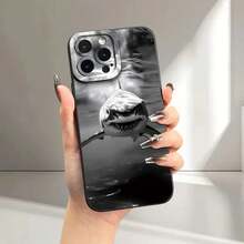 Unterwasser Weißer Hai Muster UV-Druck Matte Handy Angel Eyes Weiche Handyhülle 360 Grad Vollschutz für iPhone 16 11 12 13 14 15 Pro Max XR X/ XS 7 8 Plus SE Mini für Smartphone