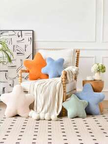 星形枕头，床和沙发的装饰垫，星形枕头，柔软仿兔毛宿舍垫，适合沙发、卧室和客厅的装饰枕头，适用于万圣节和圣诞节装饰。 - 藍色 - 查看 7