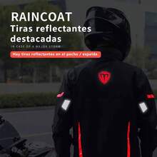 Impermeable Motociclista Reflejante con Capucha, Alta Calidad Chubasquero  Reflectante para Mujer y Hombre, Conjunto de Impermeables para Moto con Cubrezapatos - Grande + Rojo - Ver 3