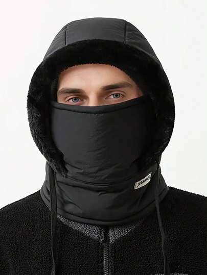 1pc Winter Unisex Thicken Thermal Lined Windproof Face Mask Neck Warmer Ski Hat, Suitable For Outdoor, Cycling, Christmas