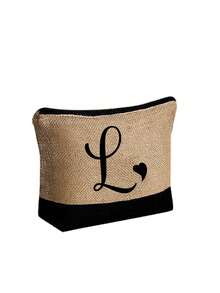 两件套女士沙滩手提包，配有可拆卸肩带，可定制A-Z字母，超大容量。肩带可根据个人喜好拆卸，包含化妆包和拉链小袋，可存放洗漱用品、零钱或文具。 - 彩色 - 查看 29