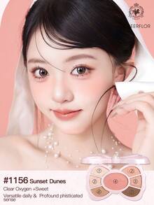 CHEERFLOR GIRLS BOWKNOT Makeup Palette, Matte Shimmer Powder Eyeshadow Pallet, Highly Pigmented, Long-Lasting Bright Shimmer Matte Eyeshadow, Light, Smooth, With Mirror, Highlighters Contour Blush Powder All In One Makeup Pallet - CFR1156 - View 4