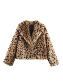 HH femei solide din blană artificială jachete mâneci lungi pentru căldură iarna haină feminină la modă guler întoars Loose casual îmbrăcăminte de exterior