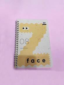 1pc Letter Cartoon A5 Notebook, Ins Style Cute & Aesthetic, Suitable For Student Notes, Business Office, Accounting, Planner, Diary Etc. Convenient To Carry And Flip Pages - Multicolor - View 5