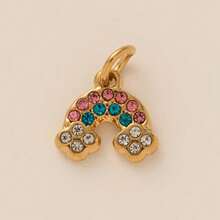 1 mặt dây chuyền bằng thép không gỉ mạ vàng 18K hình cây ban phước, mandala, mặt trời, ngôi sao năm cánh, cầu vồng, mắt quỷ, phụ kiện trang sức DIY, có thể dùng làm vòng cổ, vòng tay, móc khóa, dễ phối đồ, có thể đeo như một mặt dây chuyền bùa hộ mệnh tinh tế. - Vàng - Xem 18