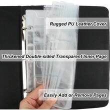420-Piece Large Capacity Coin Collection Album, Built-In 3 Metal Mechanical Ring Binders, Commemorative Coin Storage Book Coin Album Storage For Collectors, Coin Collection Album Transparent, 26*20*5cm - 黑色 - 查看 5