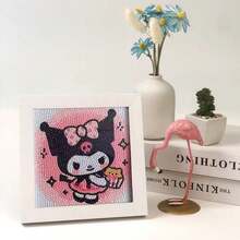 5D Diamond Painting Kit With Frame, Cute Cake Kuromi Hello Kitty, DIY Desktop Art, Best Birthday Gift - Rose Red - View 6