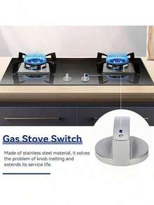 3 Packs 8mm Stove Knobs Replacement, Zinc Alloy Cookware Control Switches, Metal Buttons, Suitable For Stove, Gas Stove, Microwave (45° Switch), Easy Direct Replacement, No Tools Needed