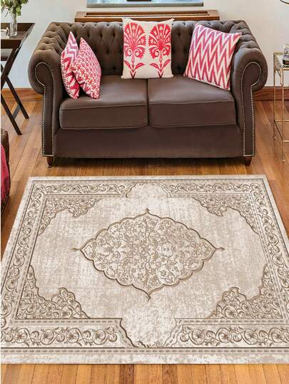 1Piece Modern Turkish Carpet, Pattern Area Rug, Minimalist Elegant Carpet, Multi-Purpose Stylish Creative Home Decor Rug, Living Room, Bedroom, Entryway, Kitchen, Bathroom, Home Office, 50*70cm, 140*200cm, 100*150cm, 200*200cm, 80*200cm, 200*300cm