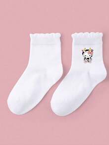 1 Pair/5 Pairs/10 Pairs Of Children's  Socks, Soft And Breathable Cartoon Socks, Unisex, Cute And Fashionable, Suitable For School, Holidays, Sports, Casual Wear, Fashionable And Cute Cartoon Socks, A Must-Have For Girls, Cute Cartoon Socks Full Of Fashion Elements, Pink Cartoon Cute Women's Socks, Family Floor Mat Socks, Comfortable And Fashionable