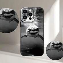 Unterwasser Weißer Hai Muster UV-Druck Matte Handy Angel Eyes Weiche Handyhülle 360 Grad Vollschutz für iPhone 16 11 12 13 14 15 Pro Max XR X/ XS 7 8 Plus SE Mini für Smartphone