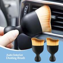 1pc Car Cleaning Brush - Ultra Soft Bristles, Gentle Cleaning, Multi-Functional Dusting Tool Suitable For Car Interior, Deep Cleaning Hard-To-Reach Areas, Essential Car Care Accessory. Car Interior Dusting Brush, Car Interior Cleaning Soft Brush, Car Interior Detailing Brush, Suitable For Cleaning Car Interior - Random Style - View 2