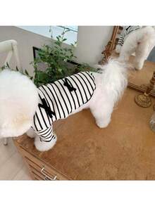 Vestido de camiseta a rayas casual y cómodo para perros y gatos de mascota, adecuado para caniche, yorkshire, bichón frisé, shih tzu, para todas las estaciones