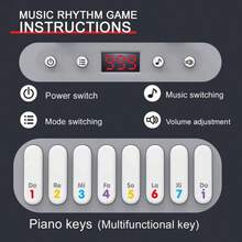 Mașină de joc muzicală Rhythm Master - 7 moduri interactive, pian de buzunar portabil cu lumini și sunete colorate, jucărie educațională pentru copii, cadou ideal de ziua de naștere sau de sărbători