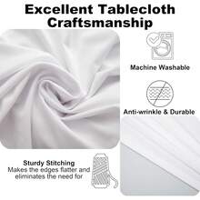 Square Spandex 34X34 Inches Fitted Tablecloth, Elastic Folding Picnic Card Table Cloth, Stretchy Patio Table Cover, Wipeable Tablecloths For Camping Outdoor Party Banquet White