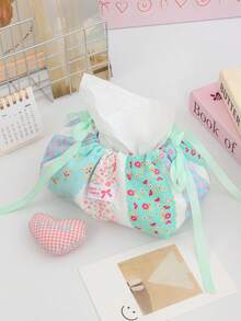 1 件蝴蝶结/花朵/条纹图案抽绳纸巾袋，可爱印花纸巾盒汽车纸巾盒家居客厅装饰卧室厨房桌面北欧大号收纳盒餐巾架圣诞节/万圣节礼物，餐桌餐巾架，纸巾架纸巾家居用品，桌子，家居装饰，家居整理和收纳，房间装饰，厨房配件，厨房用具，厨房整理器，旅行，节日 - 彩色 - 查看 9