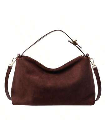 女士绒面革包 棕色绒面革包 绒面革流浪包 复古绒面革休闲包 绒面革单肩包 休闲流浪包